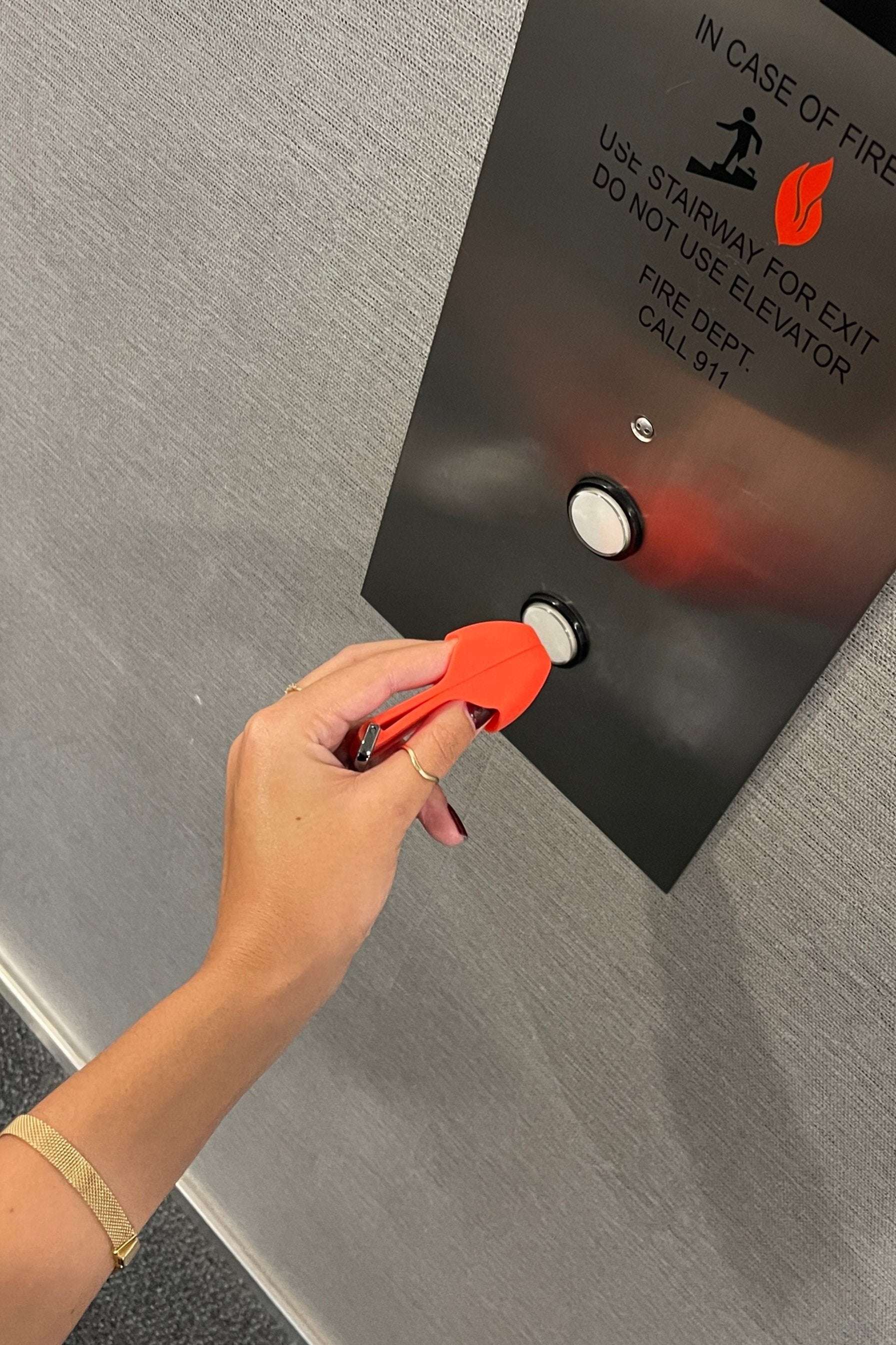 Pressing Elevator Button
